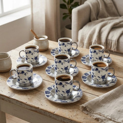 Coffee Cup and Saucer Set - 12 Pcs